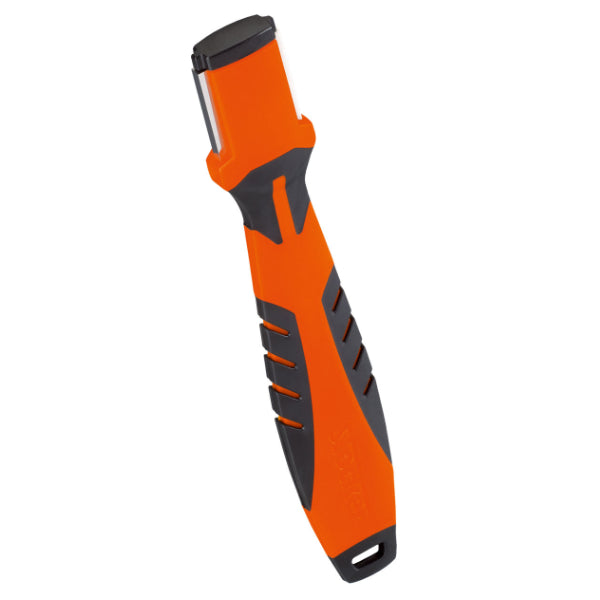 Affilalame Combi Stocker Art. 9080 con doppia superficie in acciaio speciale e ceramica per affilatura professionale di coltelli e forbici.
