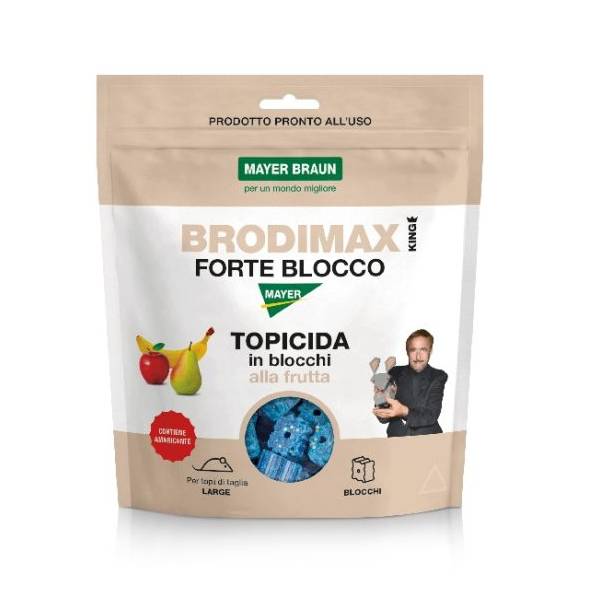 Blocchi topicidi paraffinati esagonali Brodimax Forte Mayer Braun da 200 g, resistenti all'acqua per uso professionale.