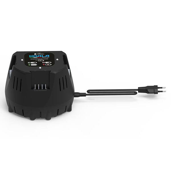 Caricabatteria intelligente Koala Campagnola con 3 postazioni per ricarica veloce batterie abbacchiatore.