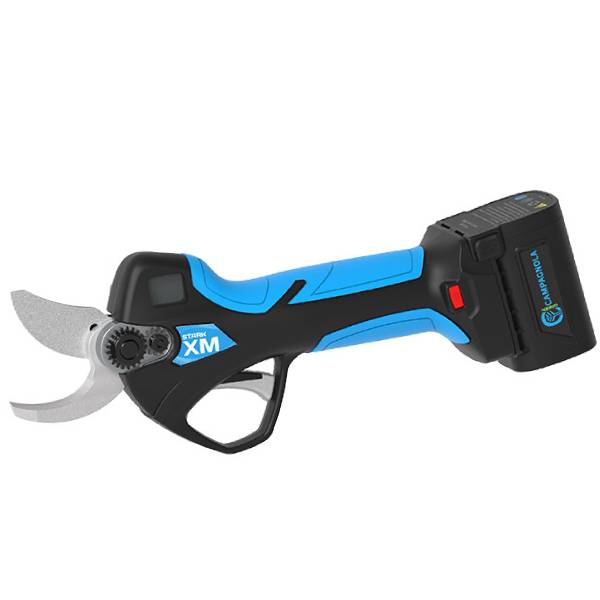 Forbice elettrica Campagnola Stark XM ultra-leggera con batteria plug-in e display LCD integrato.