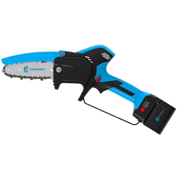 Potatore a catena Campagnola Tyson XL con barra da 5 pollici e doppia batteria Li-Ion da 21,6V.