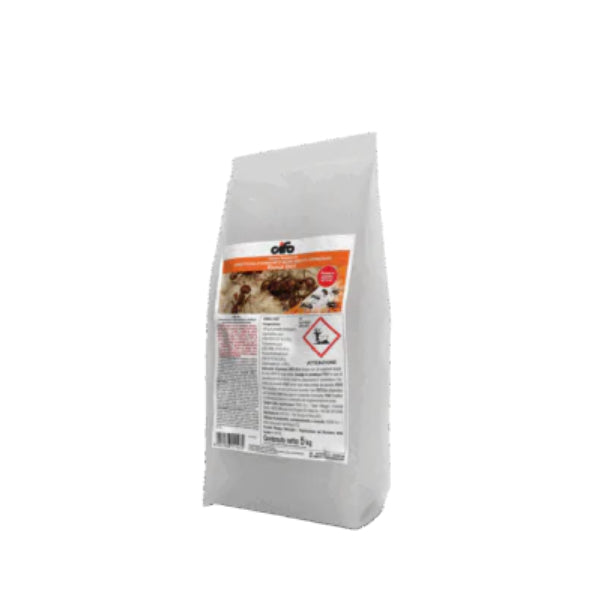 Confezione da 5 kg di insetticida in microgranuli Nephorin Romal Dust Cifo per il controllo degli insetti striscianti.