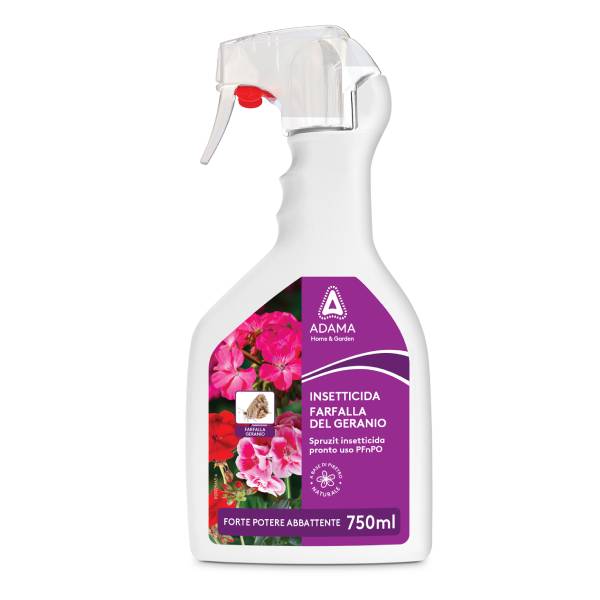 Confezione spray di insetticida biologico Spruzit PFnPO pronto uso da 750 ml Adama, ideale per la protezione di piante da appartamento e balcone.