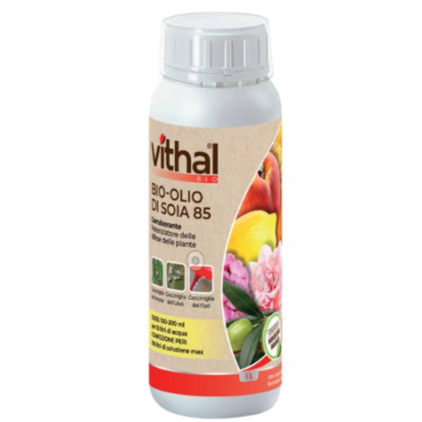 Confezione da 1 litro di Olio di Soia Vithal Bio, trattamento naturale antitraspirante e protettivo per agricoltura biologica.