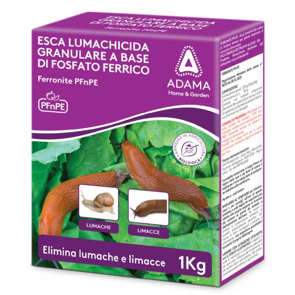 Ferronite Adama esca lumachicida granulare naturale al fosfato ferrico, efficace contro lumache e limacce