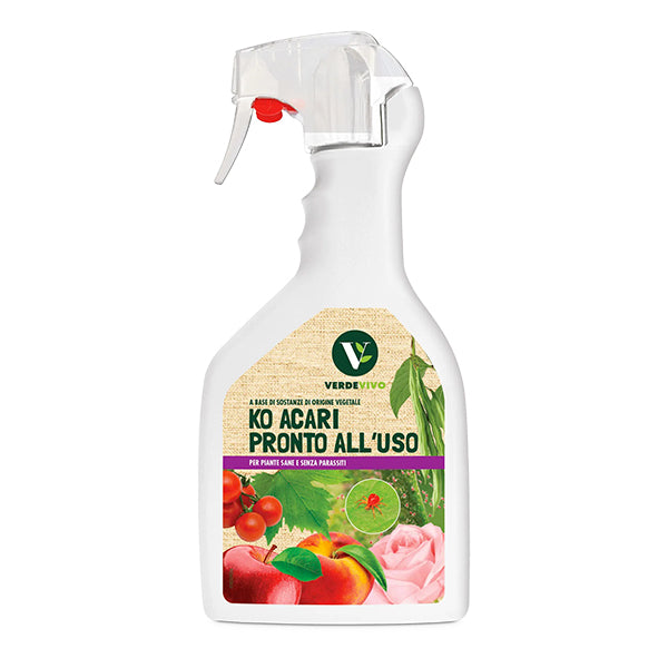 KO Acari Verde Vivo spray pronto all’uso applicato su foglie ornamentali