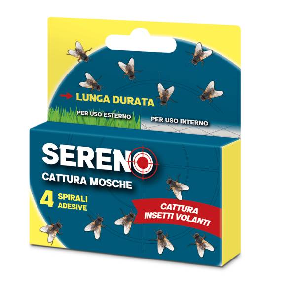 Spirali Adesive Sereno ecologiche per mosche e insetti, senza veleni, sicure per casa e ambienti agricoli