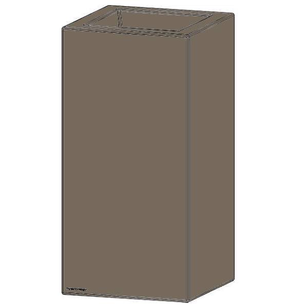 Vaso alto quadrato Fenice Pilone 45 in resina tortora per arredo giardino moderno.