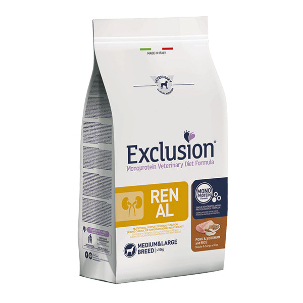Exclusion Monoprotein Diet Renal Medium-Large: Alimento per cani